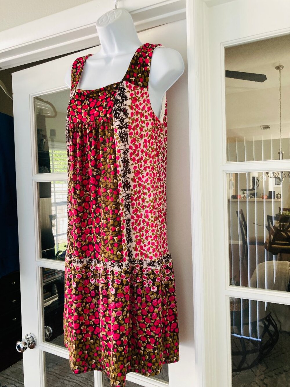 Rabbit Rabbit Rabbit Pink Floral Patchwork Print Dress 6 - Picture 5 of 9
